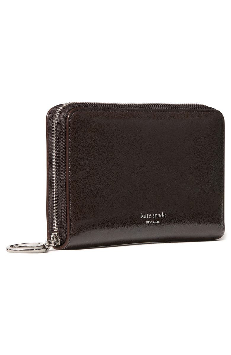 Kate Spade New York halo glazed medium bifold wallet, Alternate, color, Hot Fudge