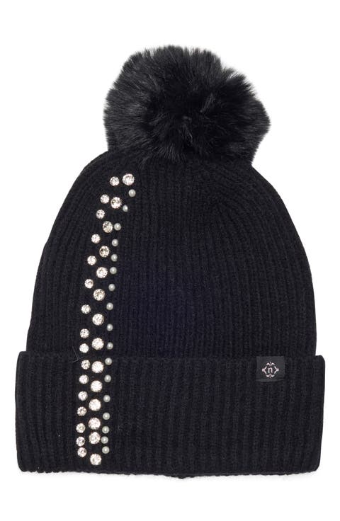 Ladder Knit Pom Beanie