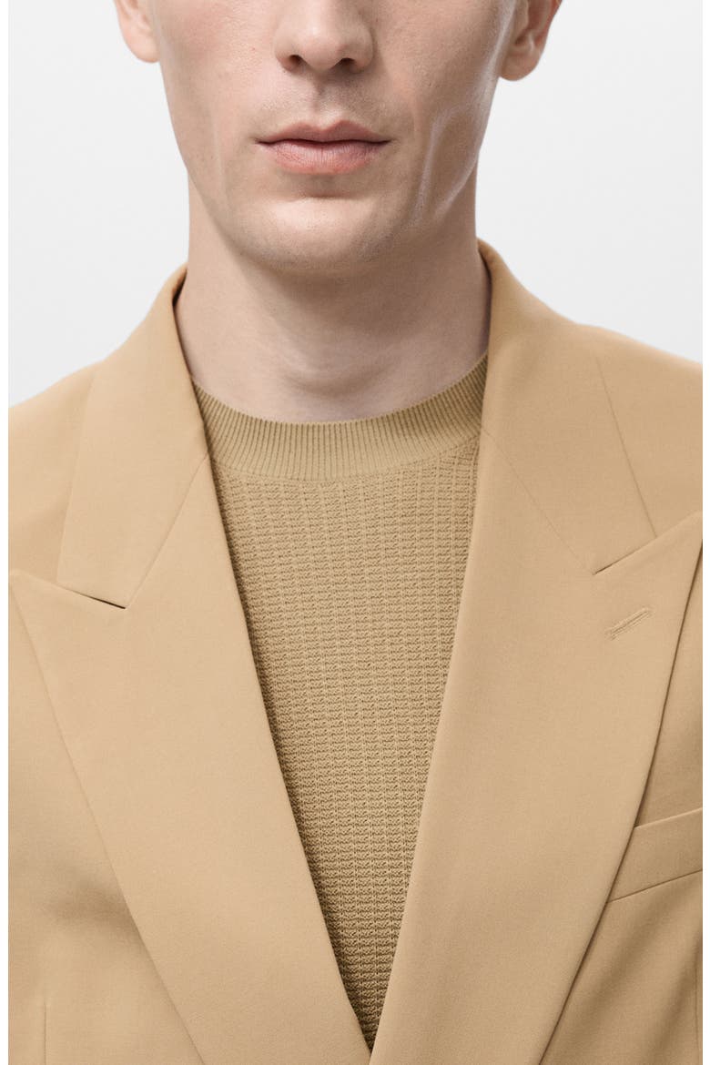 Relaxed Fit Double Breasted Suit Jacket, Alternate, color, BEIGE