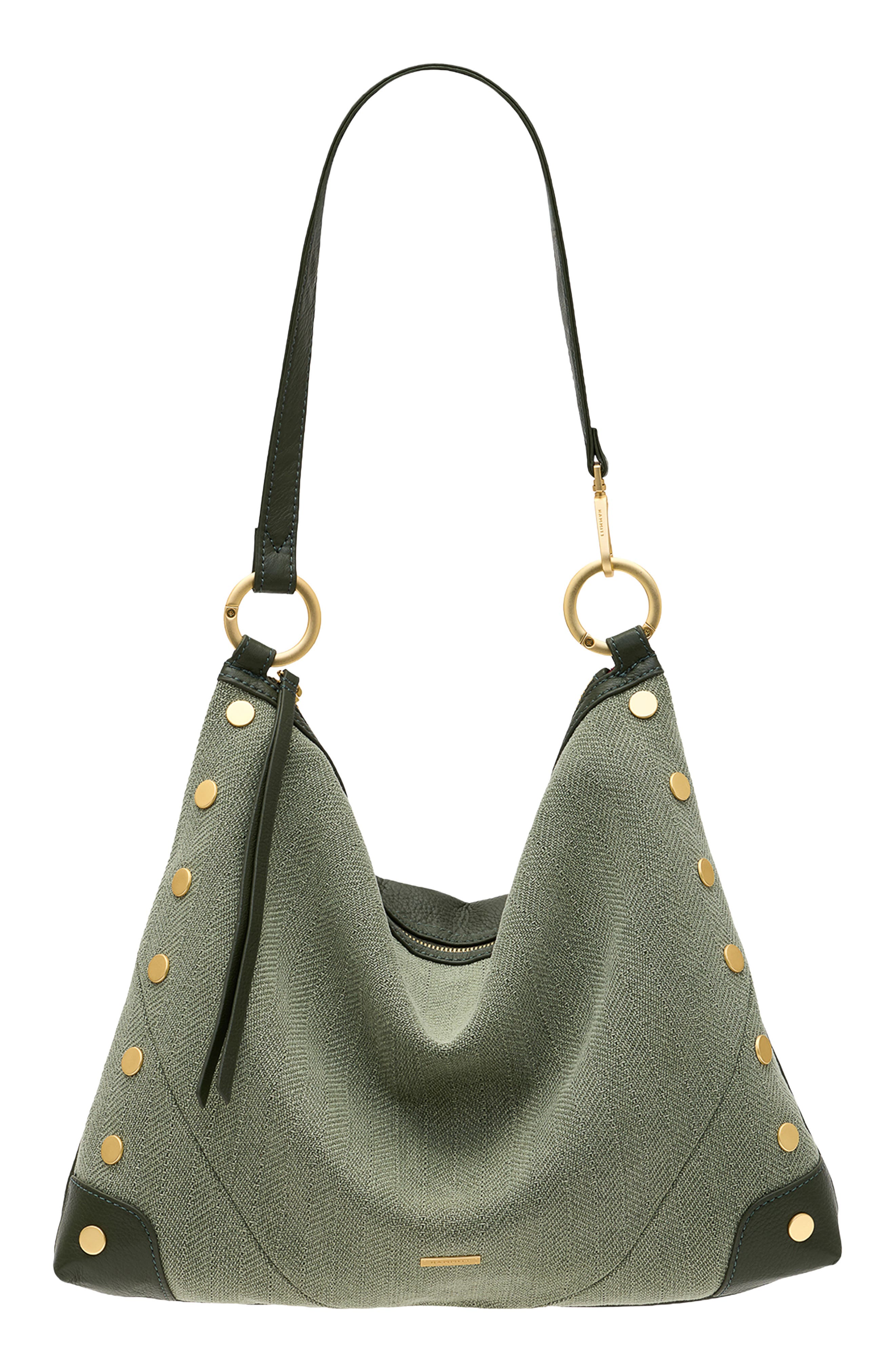 Kyle Large Leather Trim Shoulder Bag, Main, color, TWIN CREST/ BRUSHED GOLD