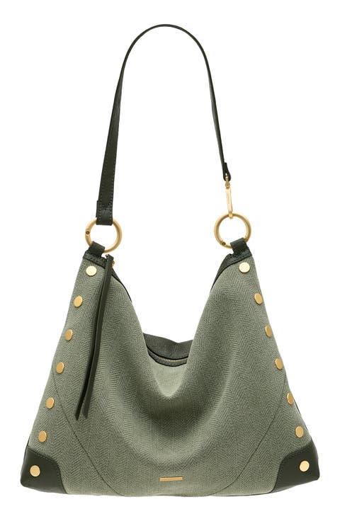 Kyle Large Leather Trim Shoulder Bag