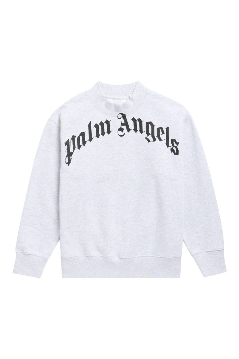 Kids' Classic Curved Logo Sweatshirt, Main, color, GREY MELANGE BLACK