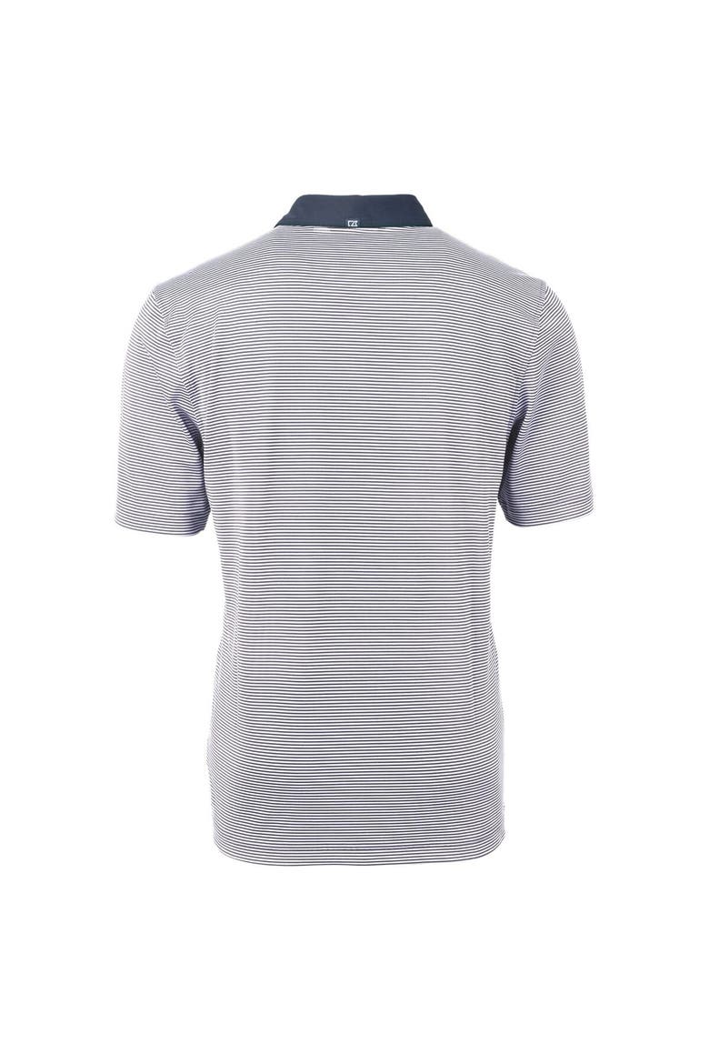Men's Cutter & Buck  Navy/White Jackson State Tigers Big & Tall Virtue Eco Pique Micro Stripe Recycled Polo, Alternate, color, Navy