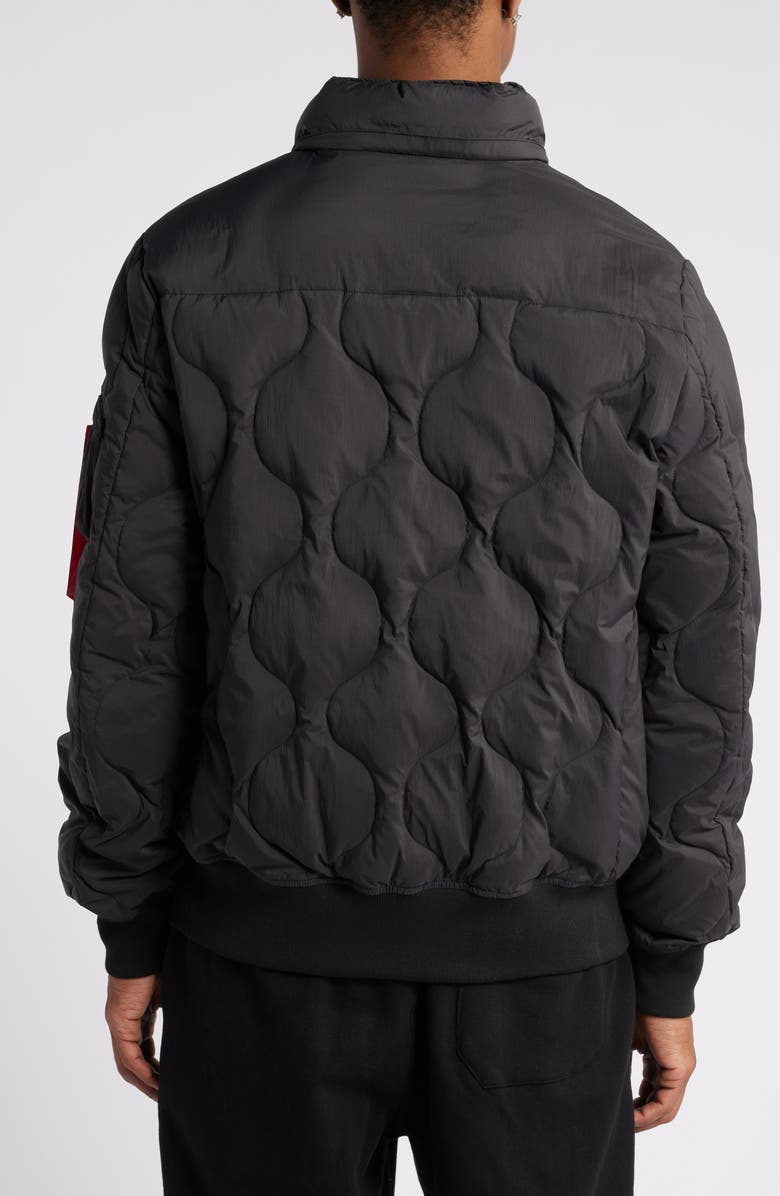 Alpha Industries Lightweight Quilted Water Resistant Down Jacket, Alternate, color, Black