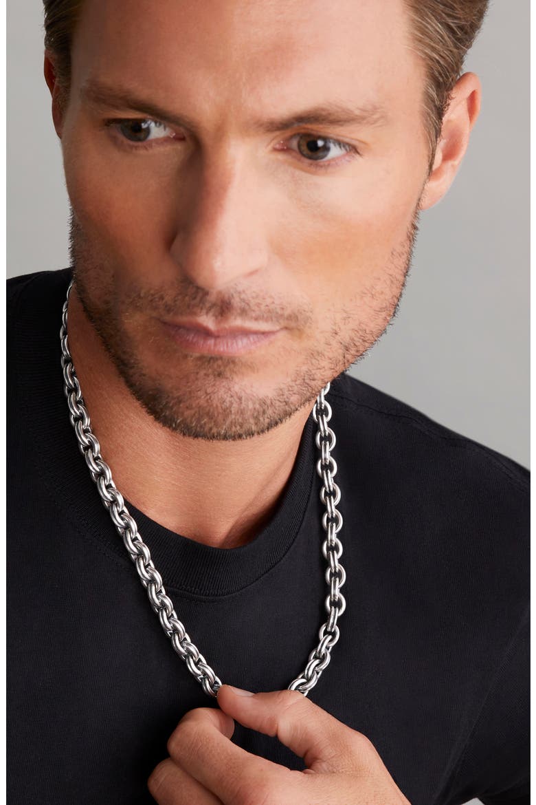 Men's Anthem Double Link Chain Necklace, Alternate, color, SILVER