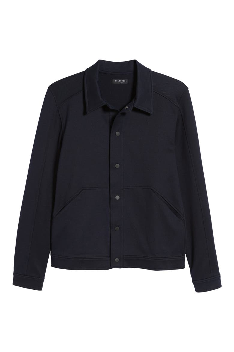 Matt Knit Shirt Jacket, Alternate, color, DARK SAPPHIRE