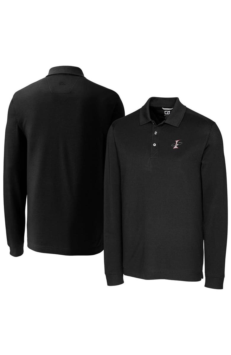 Cutter & Buck Men's Cutter & Buck Black Albuquerque Isotopes DryTec Advantage Tri-Blend Pique Long Sleeve Polo, Alternate, color, 