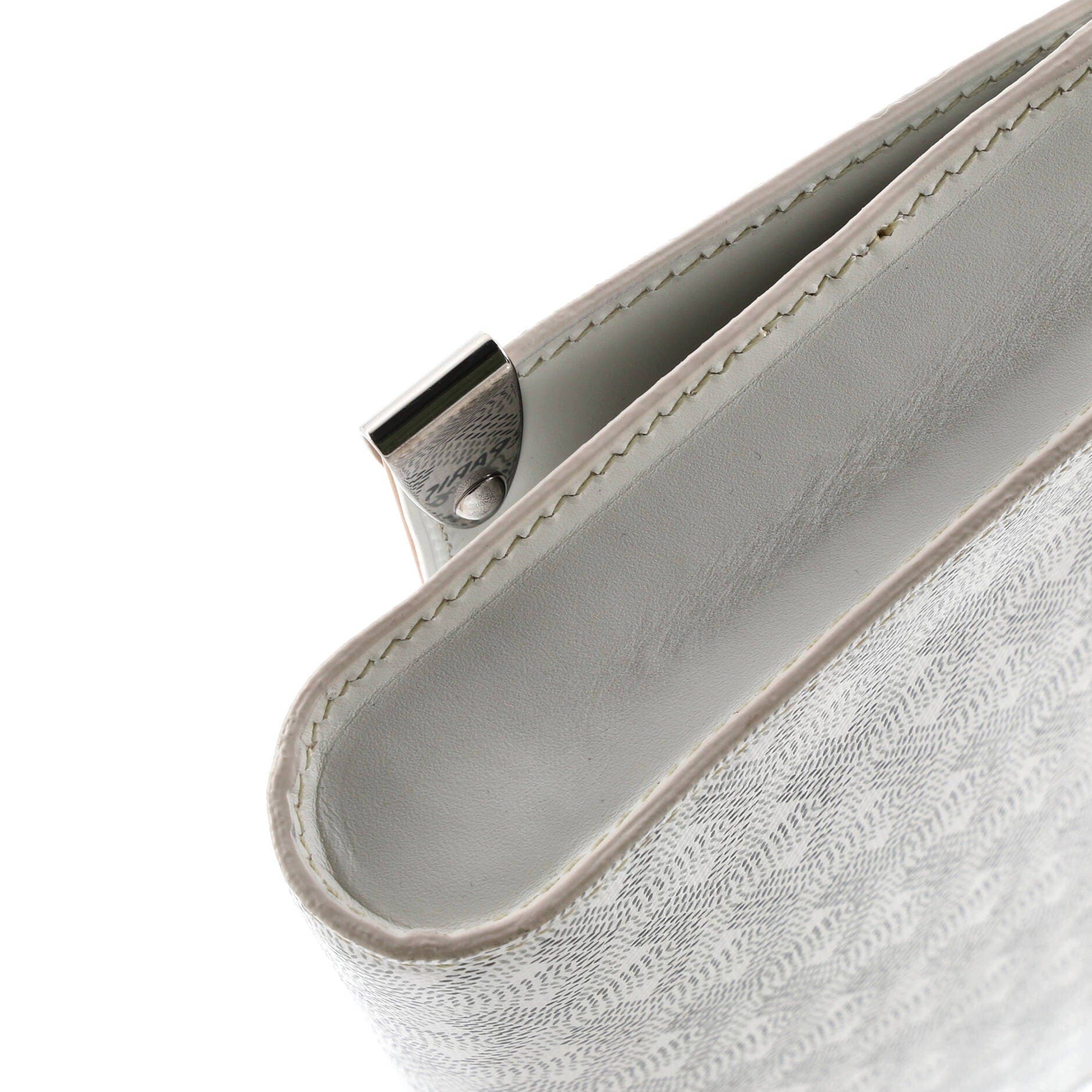 Pre-Owned Goyard Monte Carlo Clutch with Strap Coated Canvas PM, Alternate, color, White