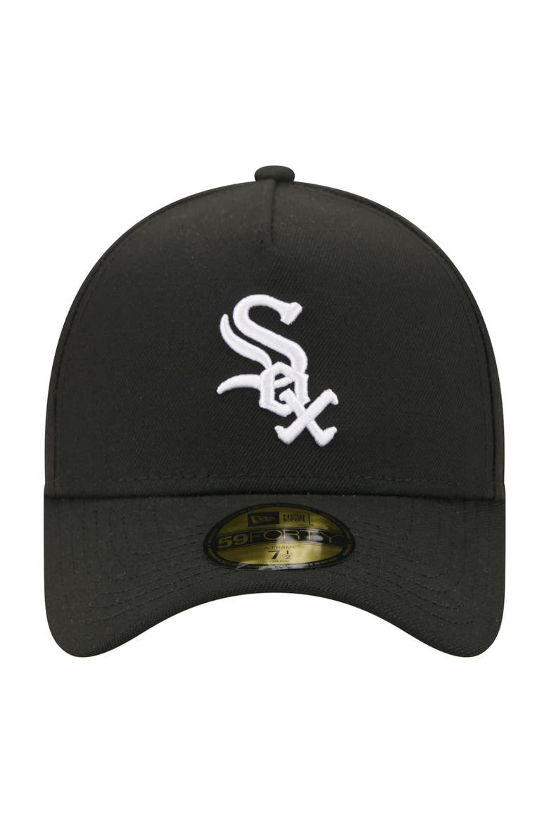 Men's New Era  Black Chicago White Sox A-Frame 59FORTY Fitted Hat, Alternate, color, Black