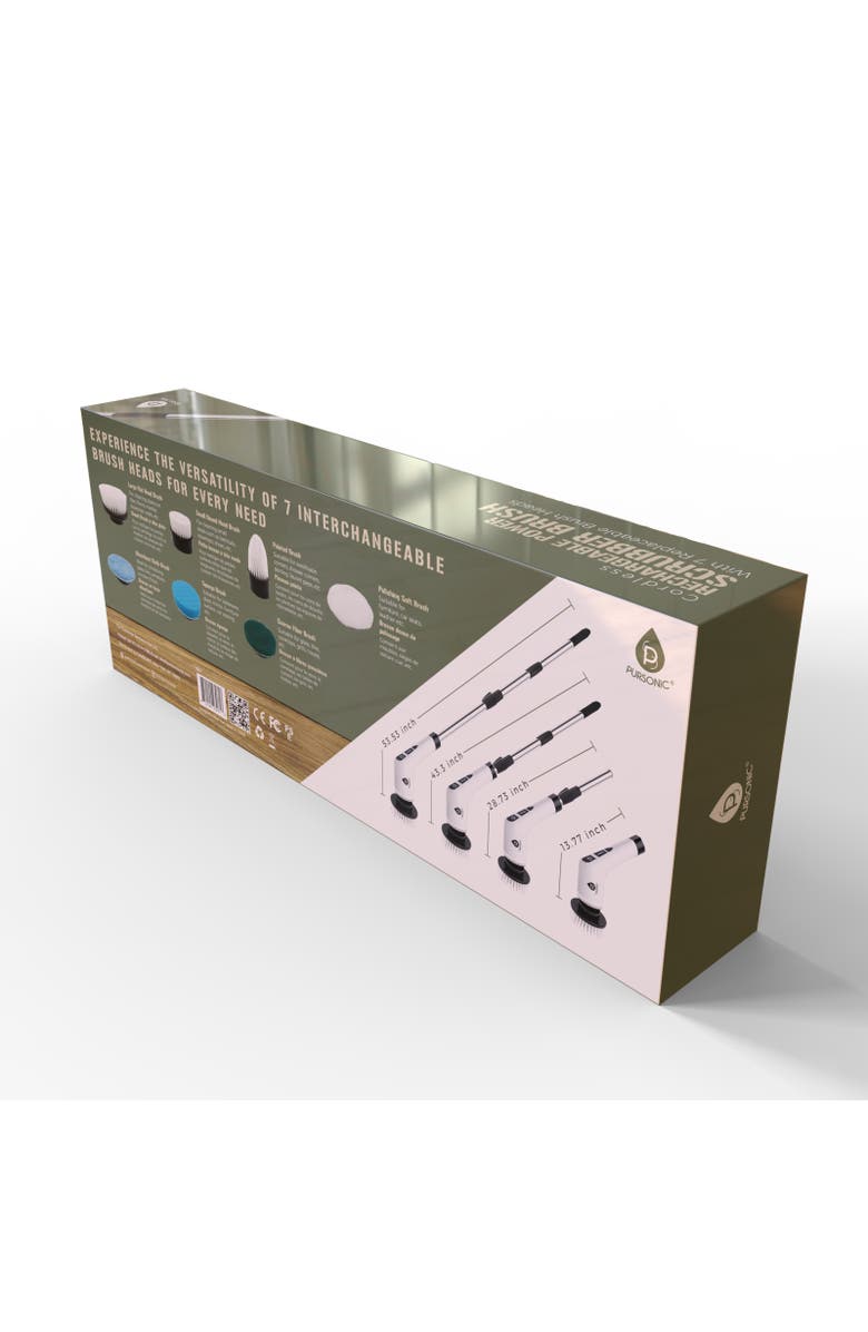 PURSONIC Cordless Rechargeable Power Scrubber Brush, Alternate, color, White