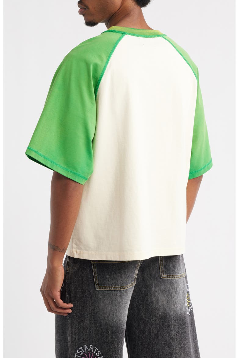 California Dreamin' Embroidered Graphic Baseball T-Shirt, Alternate, color, CREAM/GREEN