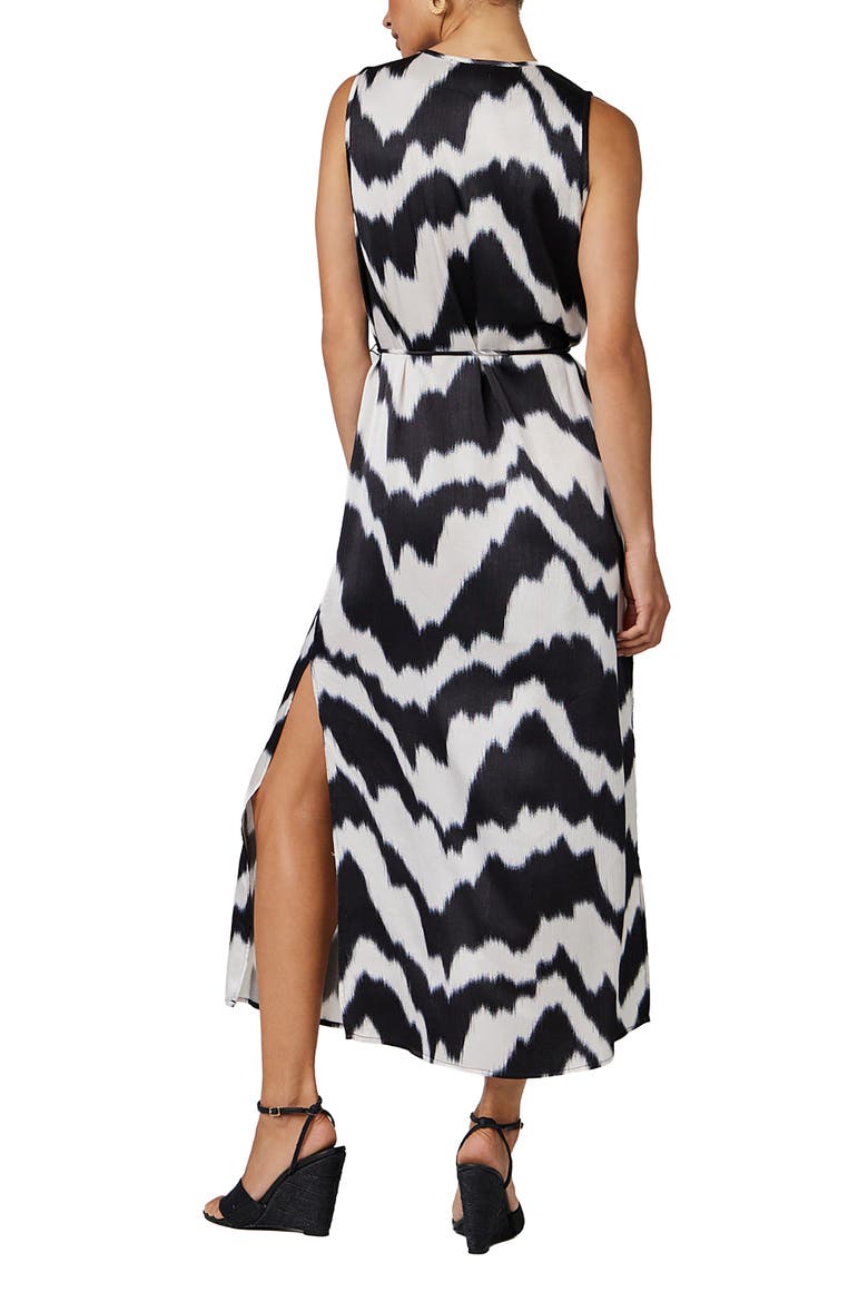 Sleeveless Belted Maxi Dress, Alternate, color, ABSTRACT IKAT PRINT