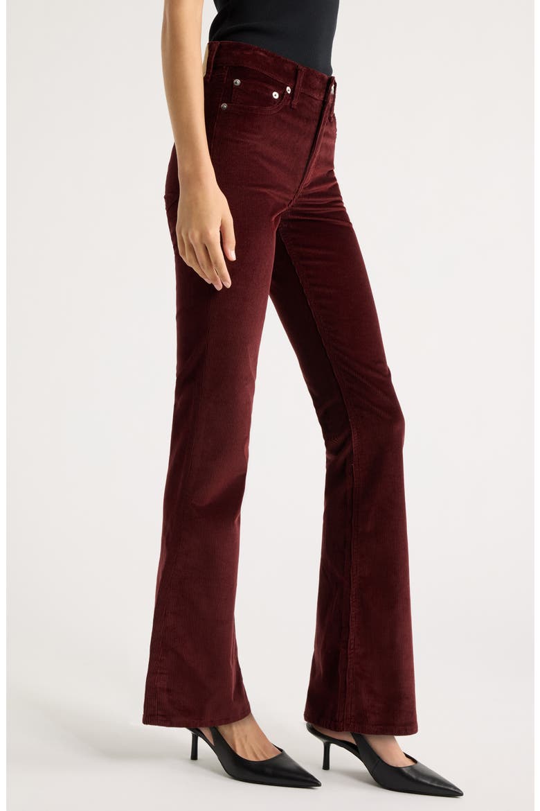 Peyton Mid Rise Bootcut Corduroy Pants, Alternate, color, DARK BURGUNDY