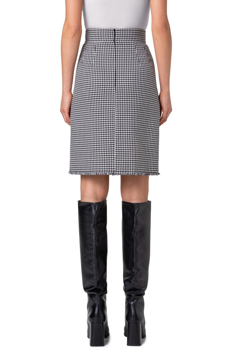 Akris punto Houndstooth Fringed Skirt, Alternate, color,