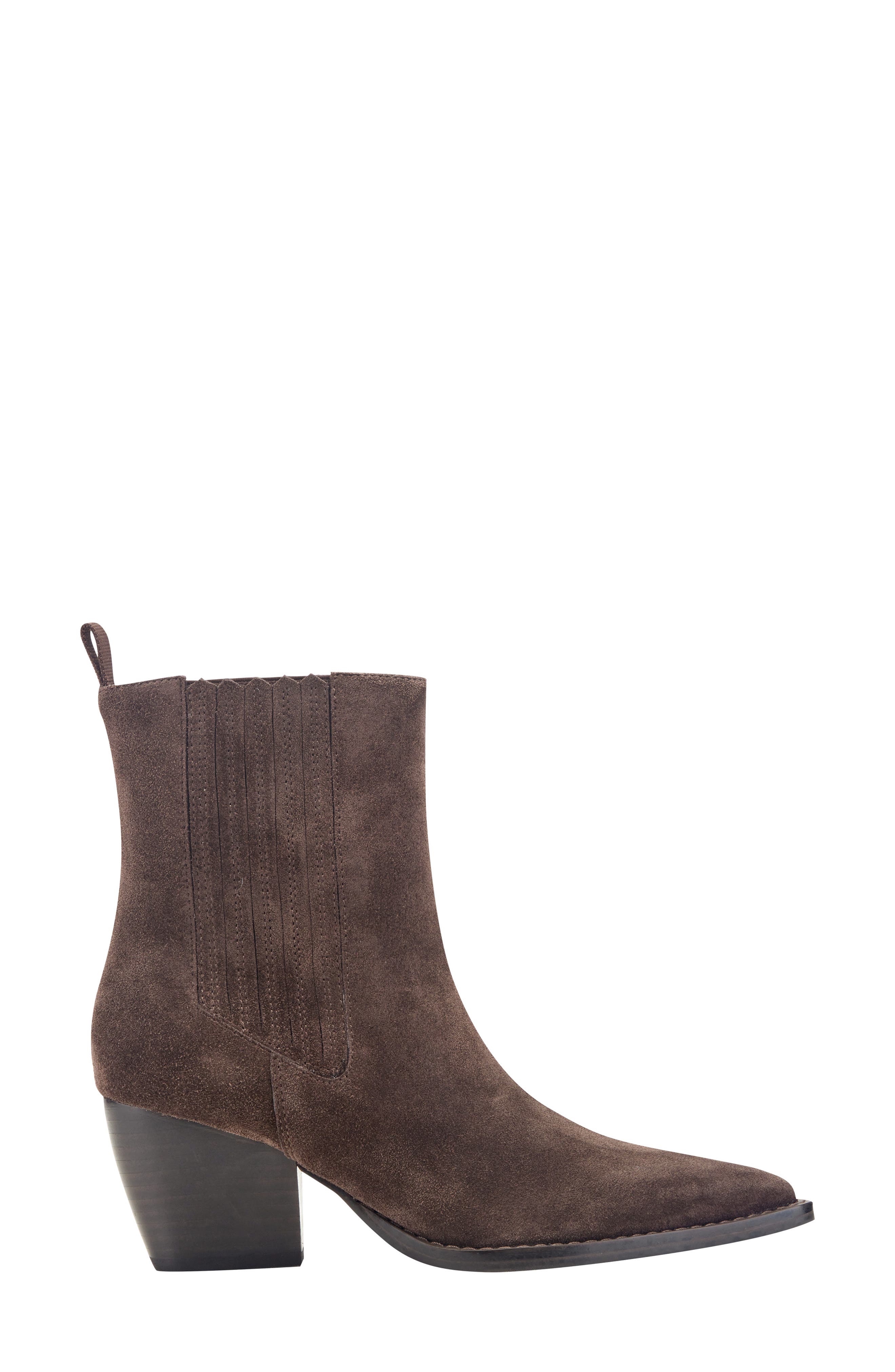 Zane Leather Chelsea Bootie, Alternate, color, DARK BROWN