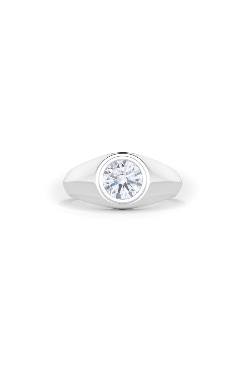 Men's Round Brilliant Lab Created Diamond Ring, Alternate, color, 18K WHITE GOLD