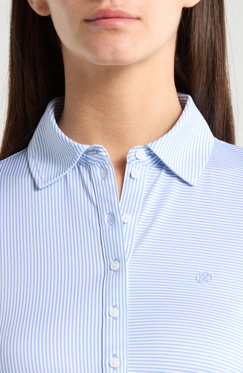G/FORE Mix Stripe Short Sleeve Golf Polo, Alternate, color, Willow