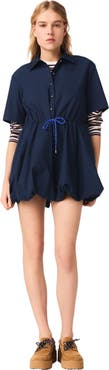 maje Short-sleeved cotton bubble dress