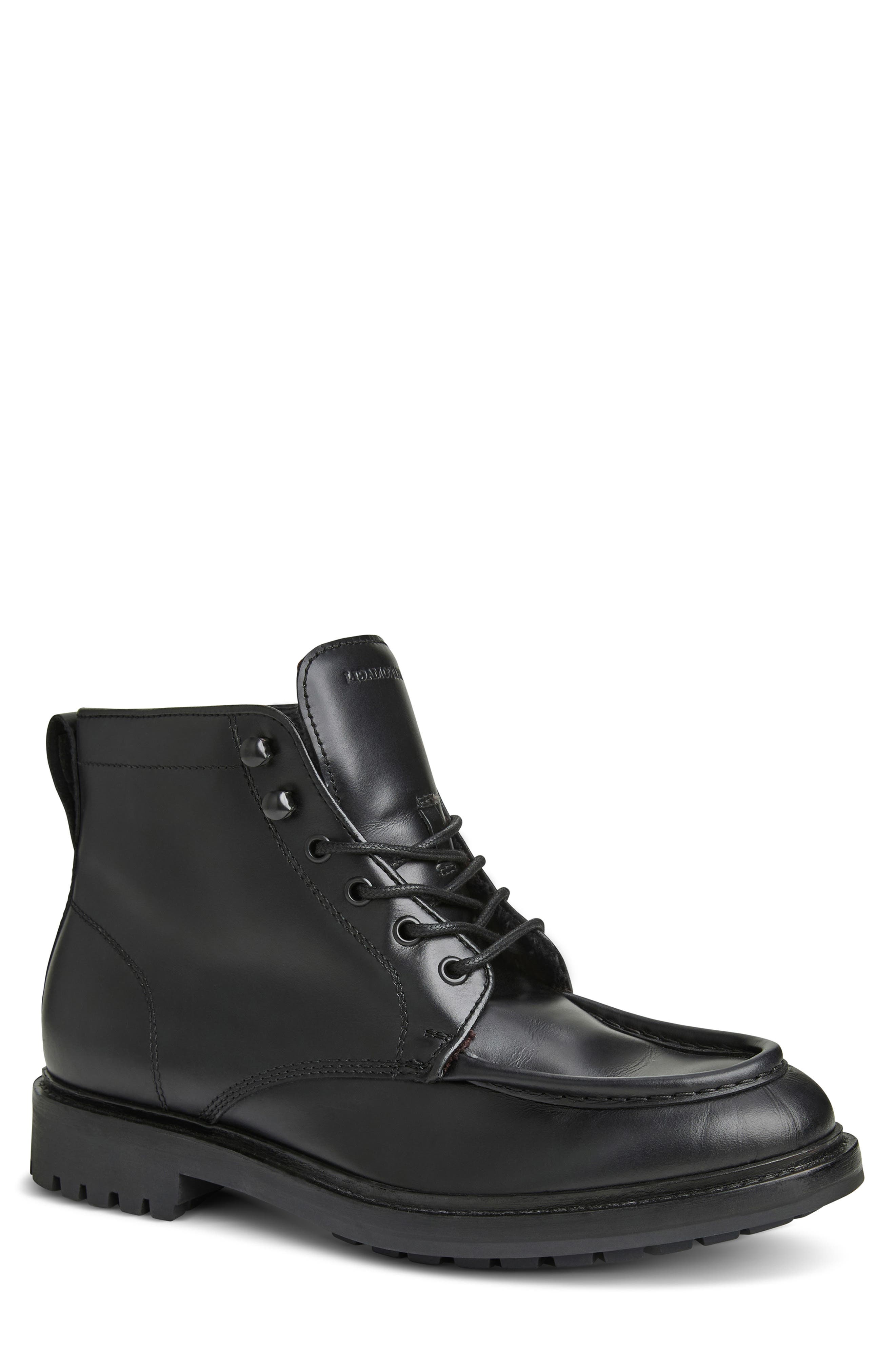 Bruno Magli Scotty Lugged Moc Toe Combat Boot in Black 
