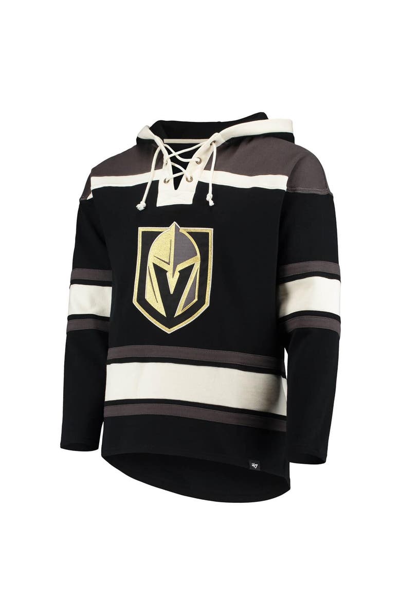 '47 Men's '47 Mark Stone Black Vegas Golden Knights Player Name & Number Lacer Pullover Hoodie, Alternate, color, 