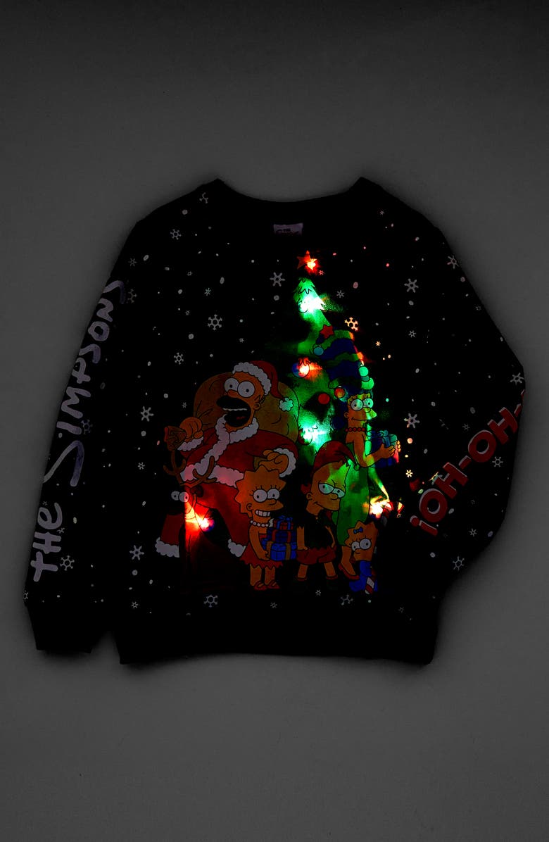 Freeze x The Simpsons<sup>™</sup> Kids' Christmas Sweatshirt, Alternate, color, Black