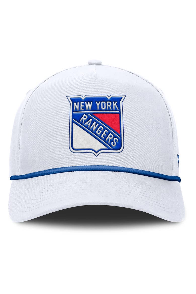 Men's Fanatics White New York Rangers Rope A-Frame Adjustable Hat, Alternate, color, White