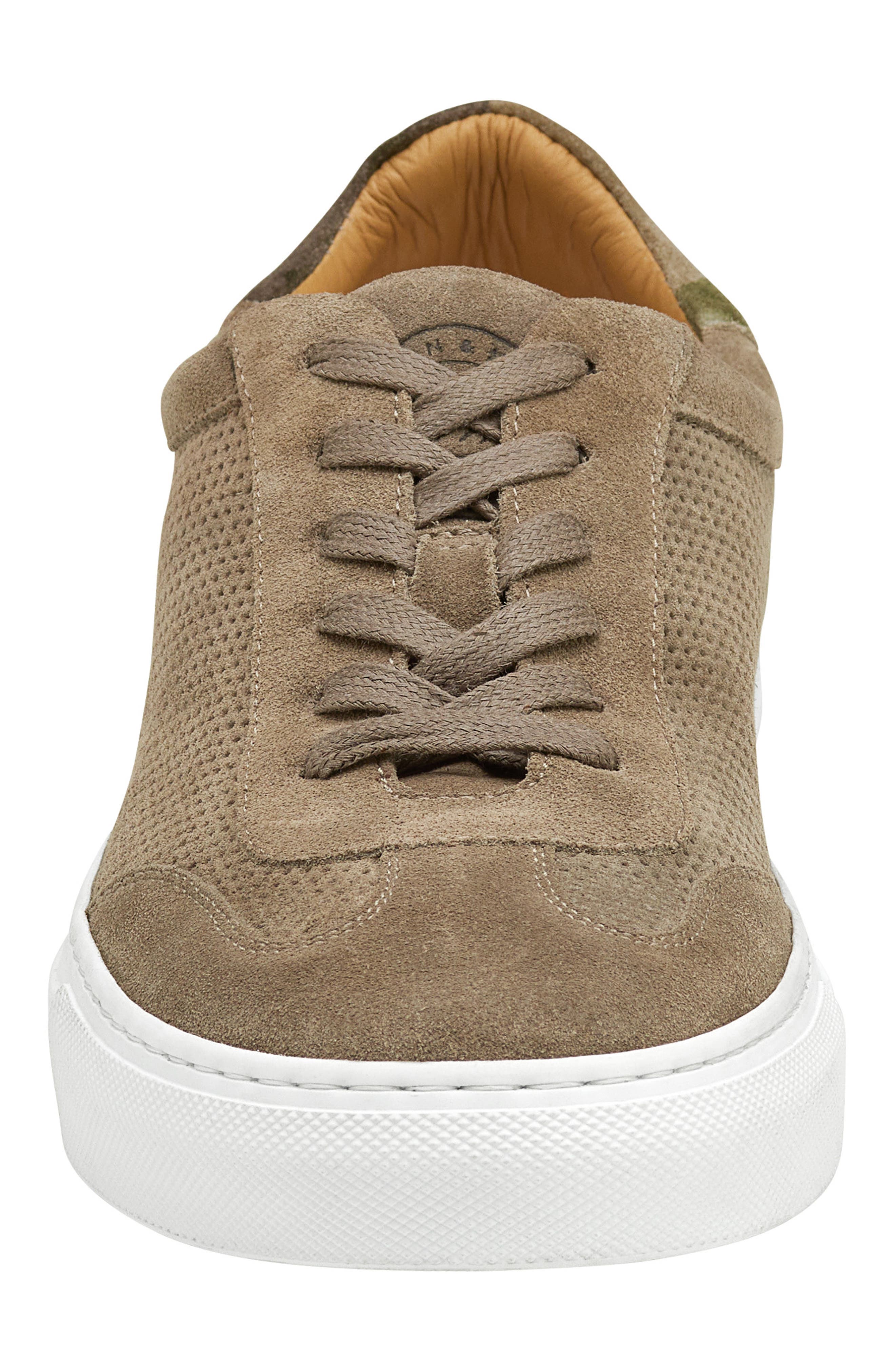 JOHNSTON & MURPHY COLLECTION Jake Perforated Sneaker, Alternate, color, Taupe Italian Suede