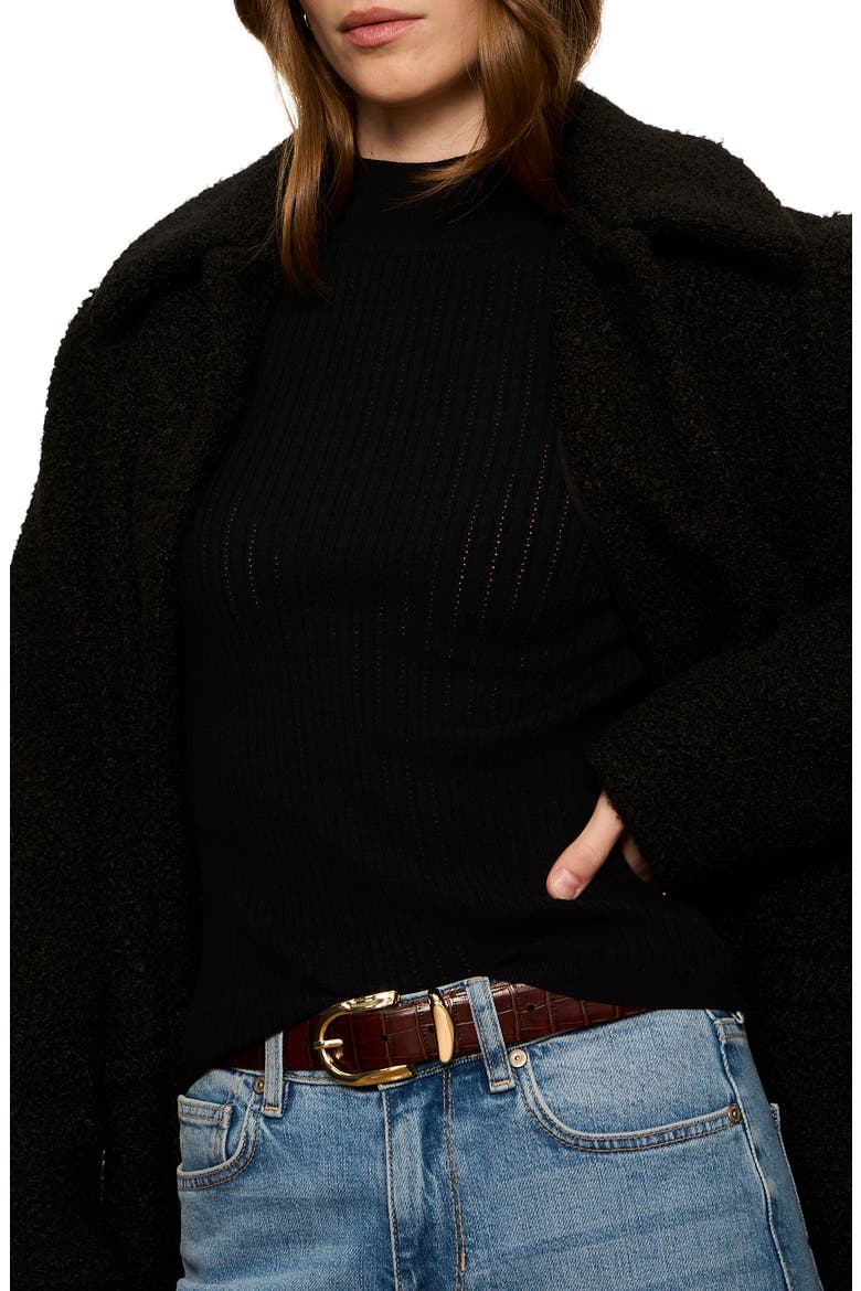Upside Faux Fur Jacket, Alternate, color, BLACK