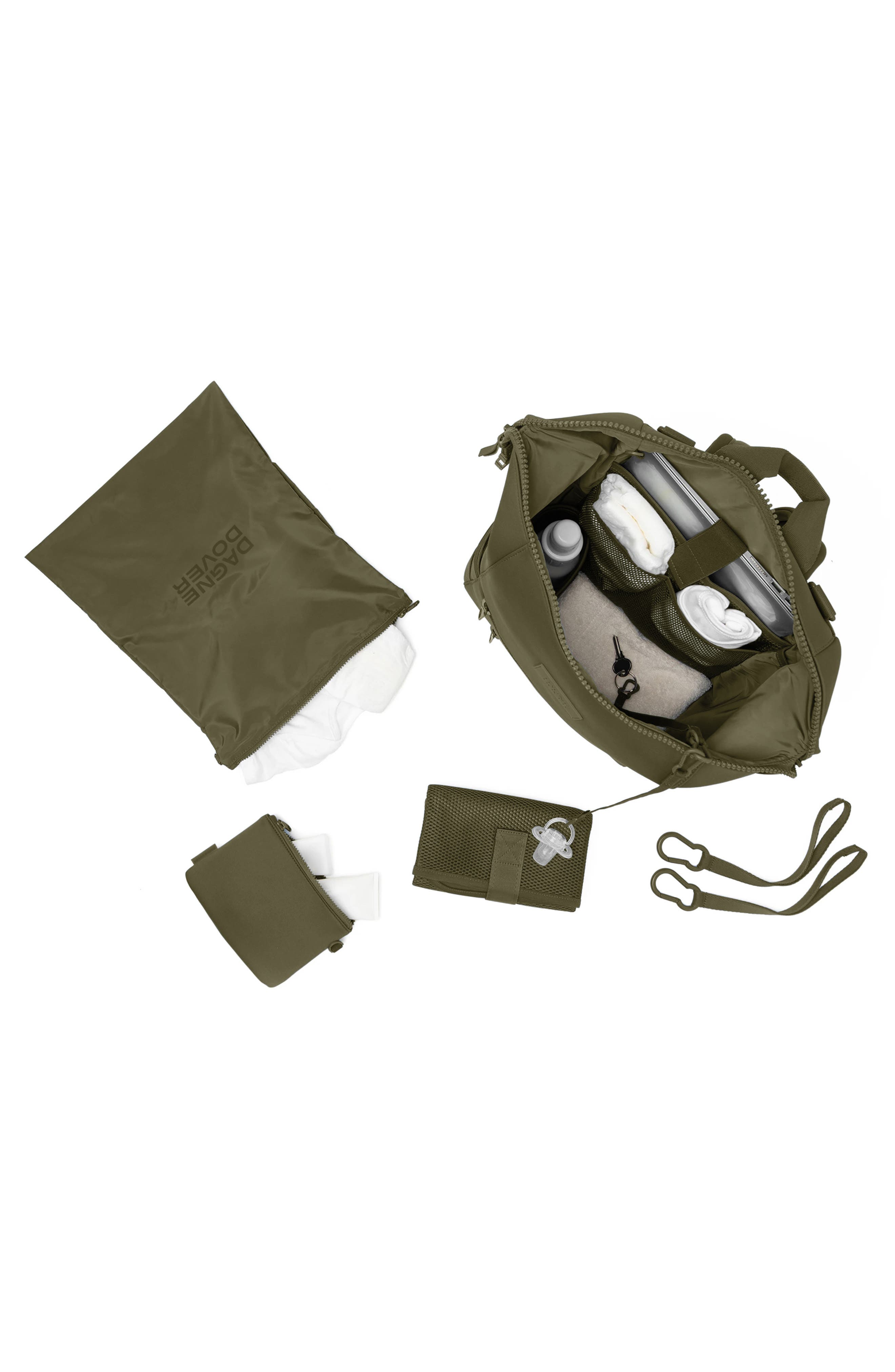 Dagne Dover Indi Large Water Resistant Scuba Knit Diaper Backpack, Alternate, color, Dark Moss
