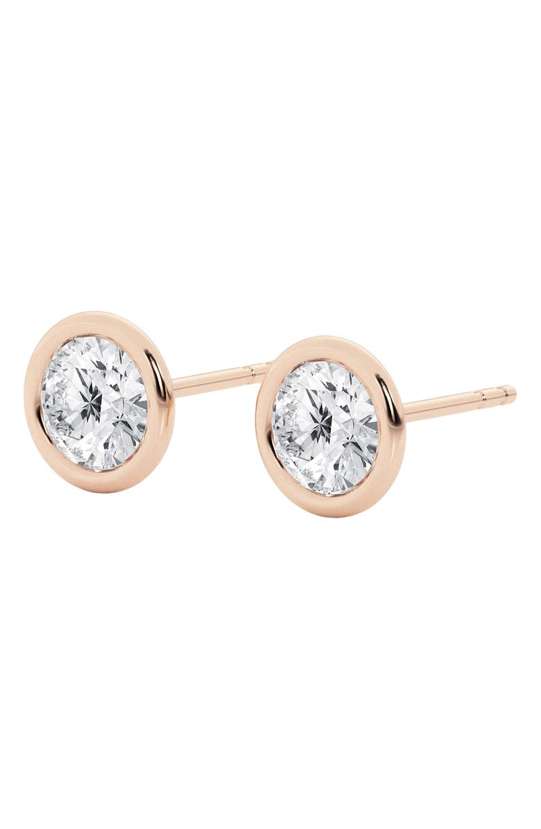 Badgley Mischka Collection Round Cut Lab Created Diamond Stud Earrings - 1.0ctw, Main, color, 1 Ctw Rose Gold