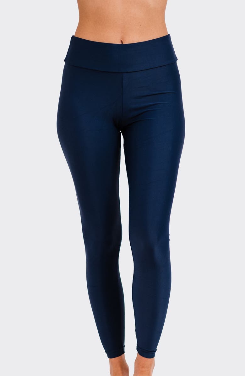 Calypsa Long Swim Leggings, Main, color, Navy