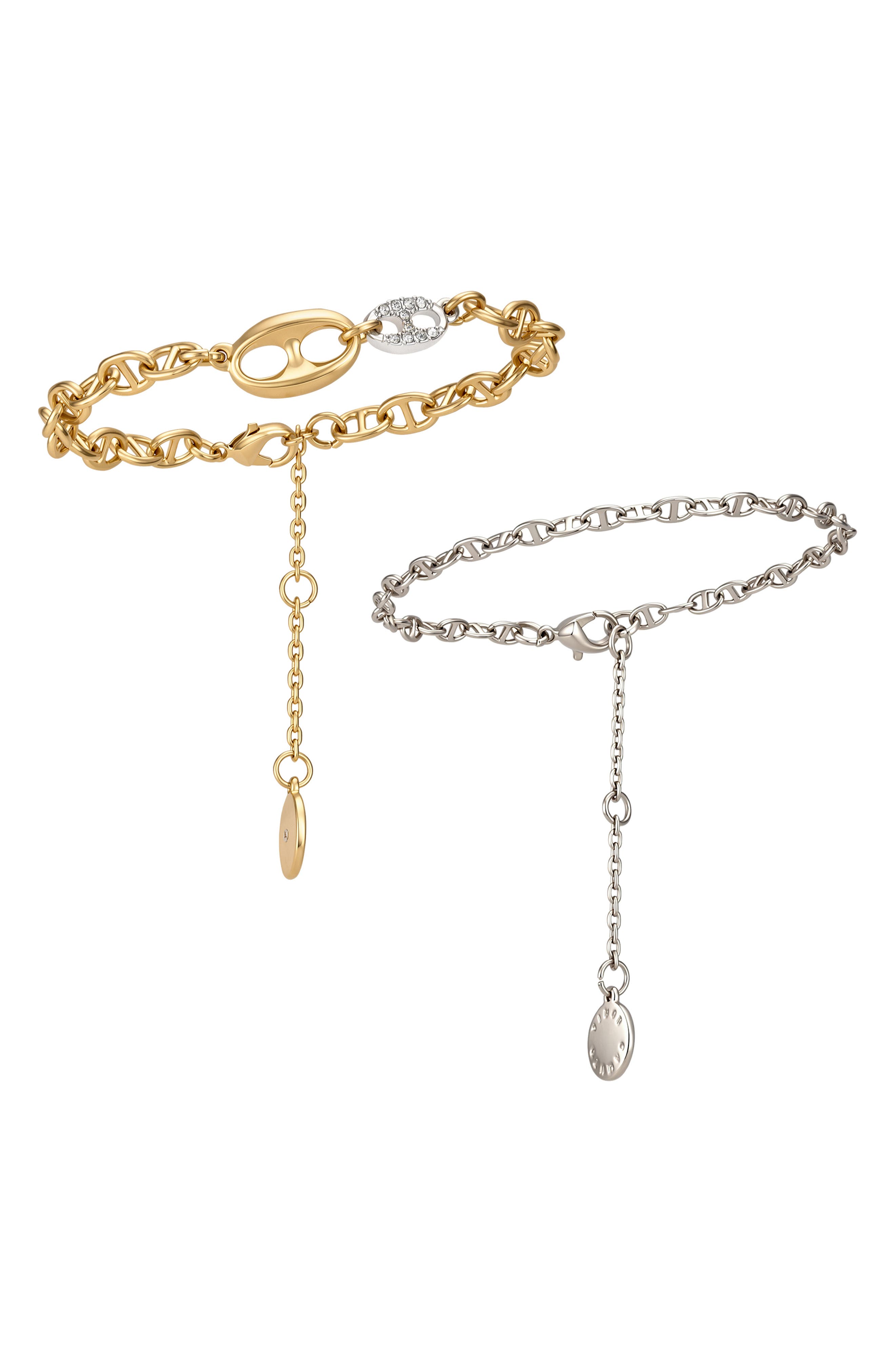 Two-Tone Crystal Bracelet Duo