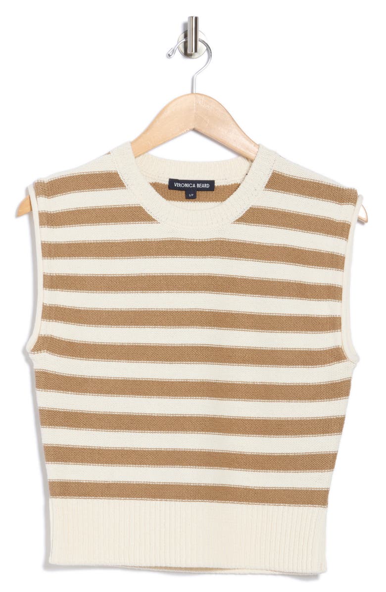 Veronica Beard Vera Stripe Sleeveless Cotton Sweater, Alternate, color, 