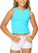 Malibu Sugar Ribbed crop sports tank top - Big Kid