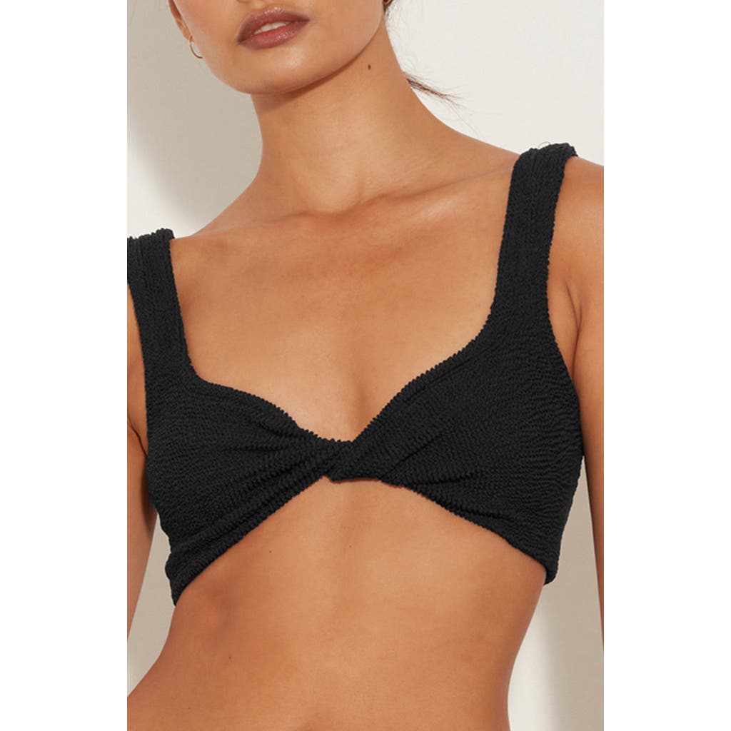 Hunza G Juno Crinkle Twist Two-Piece Swimsuit in Black  product