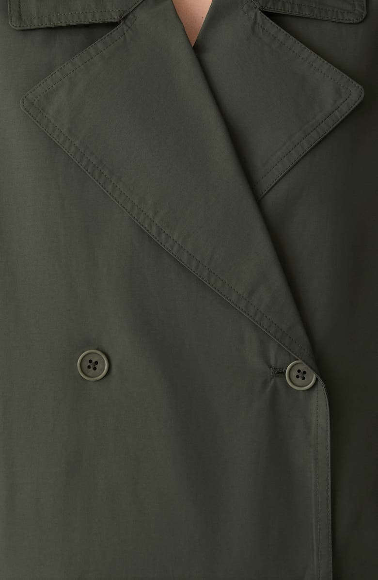 Eileen Fisher Organic Cotton Blend Crop Trench Coat, Alternate, color, Woodland