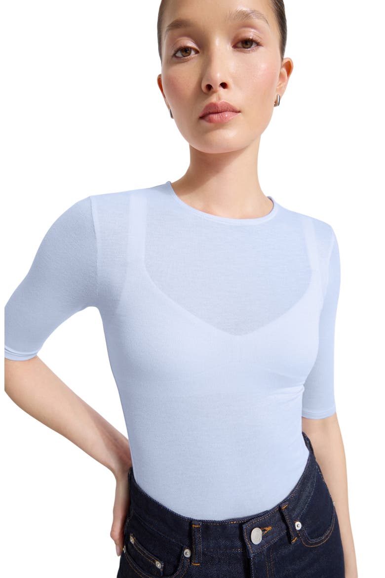 Frankie Sheer Jersey Top, Alternate, color, ICE BLUE
