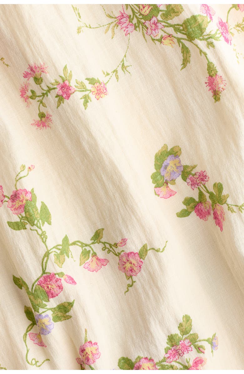 H&M Mama nursing dress with tie-top shoulder straps, Alternate, color, Cream/Floral