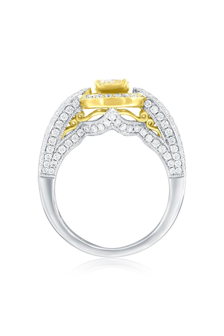 14K White & Yellow Gold 0.64ct Yellow Diamond & 1.00cttw Diamond Ring, Alternate, color, Yellow