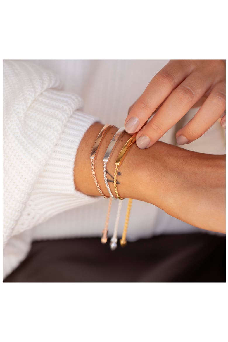 Engravable Linear Friendship Chain Bracelet, Alternate, color, GOLD