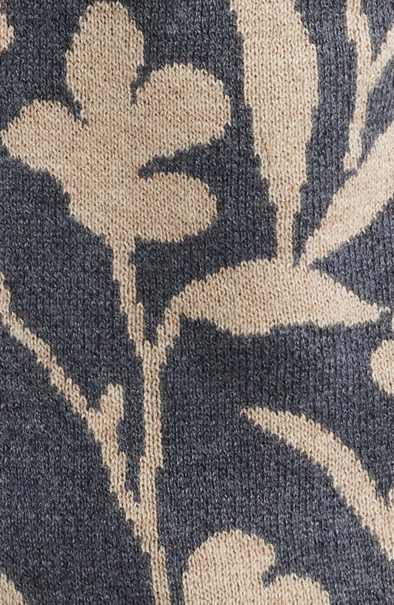 Hatley Floral Vines Jacquard Open Front Cardigan, Alternate, color, Grey