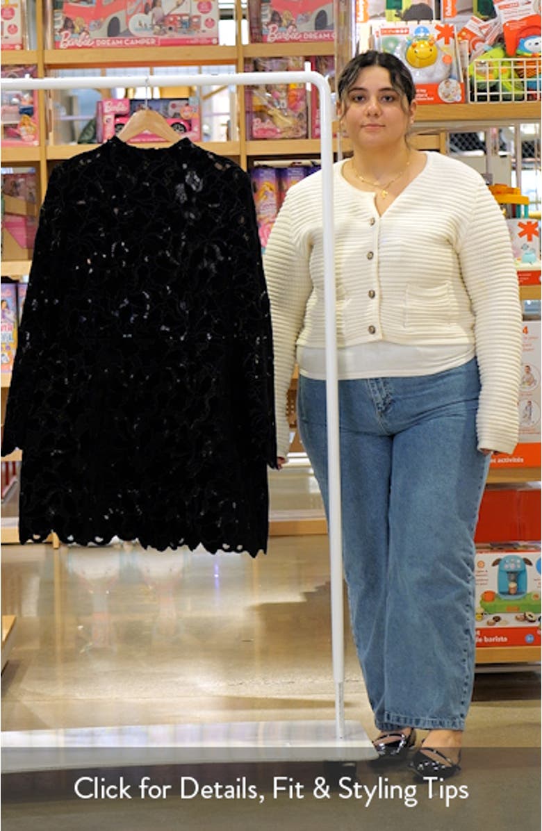 Lydia Long Sleeve Lace Overlay Cocktail Minidress, sales video thumbnail