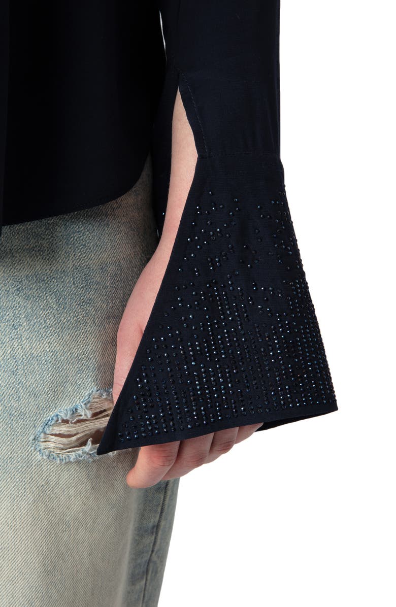 Zadig & Voltaire Taika Strass Embeliished Popover Top, Alternate, color, 