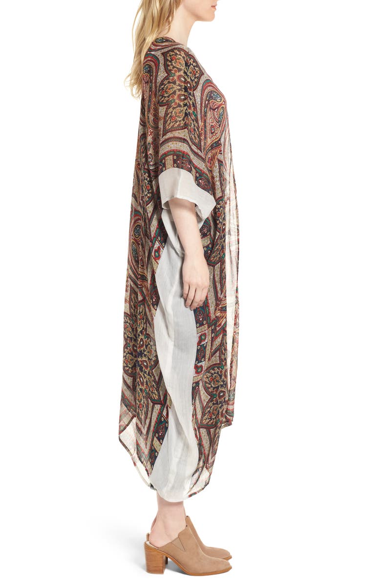 Sole Society Paisley Print Kimono, Alternate, color,