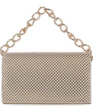 Jessica McClintock Damiana Beaded Metal Mesh Clutch