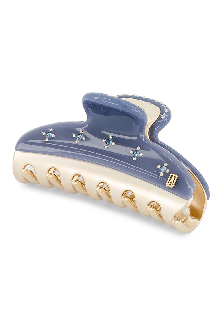 Vendrome Crystal Hair Clip, Main, color, NAVY BLUE