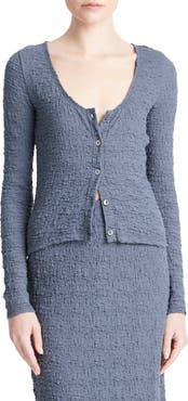Vince Textured Jacquard Button-Up Top