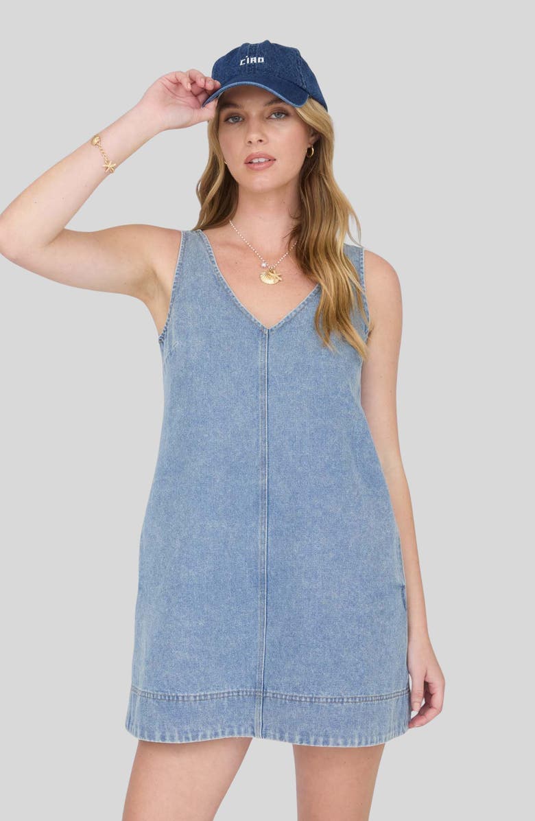 Blu Pepper Sleeveless Denim Minidress, Alternate, color, Light Denim