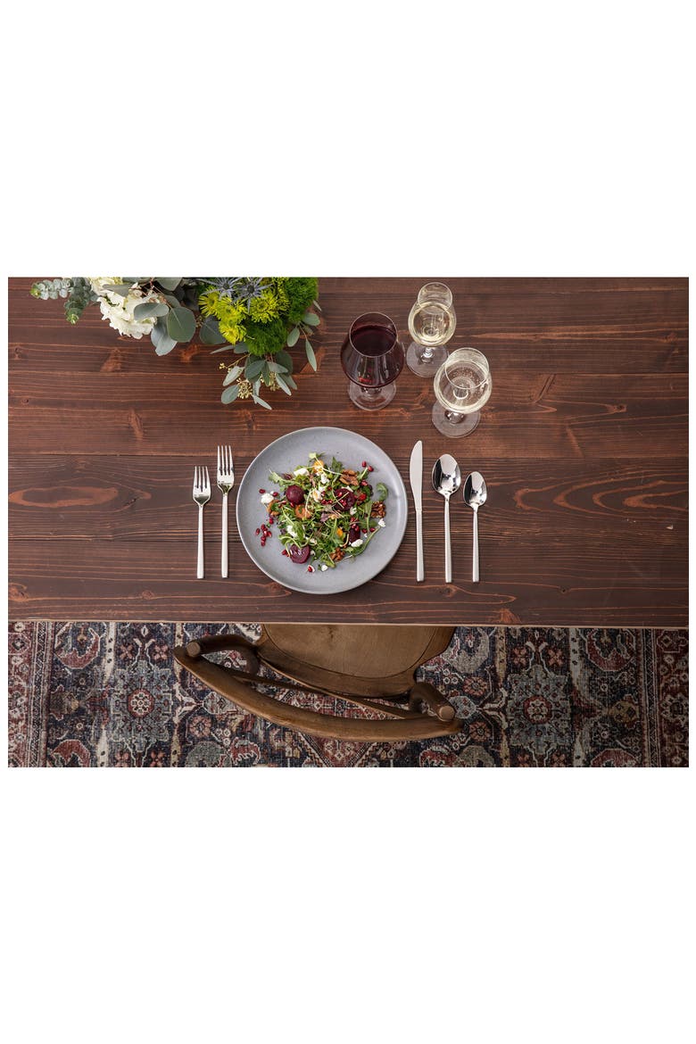 Arezzo Brushed 40-Piece Flatware Set, Alternate, color, SILVER