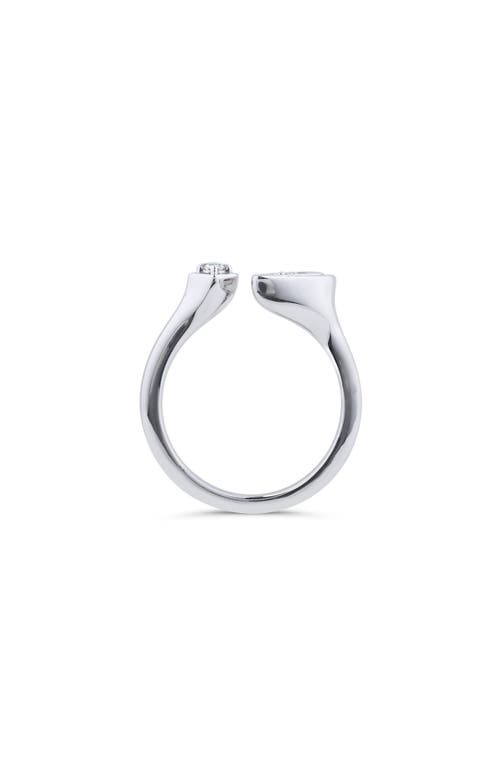 Seed2stone Perfect-pear Horseshoe Ring In Silver
